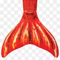 鱼翅美人鱼红颜色橙色-美人鱼尾巴