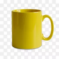 杯子咖啡杯黄色餐具陶瓷杯咖啡