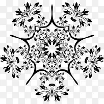 花卉设计视觉艺术黑白花PNG