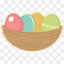 复活节兔子彩蛋鸟夹艺术-复活节彩蛋