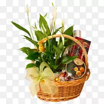 切花，花卉设计，食品礼品篮，花卉-水果篮