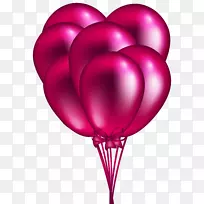 气球红色摄影生日剪贴画-粉红色气球