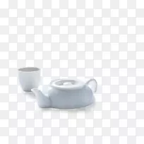 茶壶餐具底部是门铃杯-陶瓷