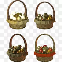 复活节兔子篮子食物-金蛋