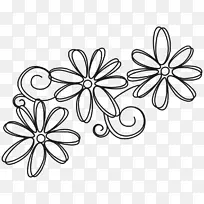 花卉黑白绘画视觉艺术