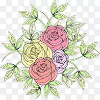 花园玫瑰切花剪贴画-小花