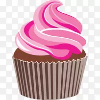 纸杯蛋糕绘图-粉红蛋糕