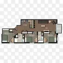 229套湖畔公寓，房屋平面图，房地产-卧室