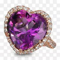 紫水晶珠宝戒指宝石钻石-紫水晶