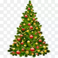 圣诞老人圣诞装饰品圣诞装饰剪贴画-圣诞树