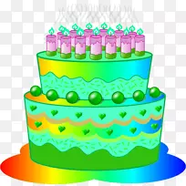 生日蛋糕，糖霜和松饼，纸杯蛋糕，剪贴画-粉红色蛋糕