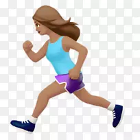 表情符号IOS 10女跑步者