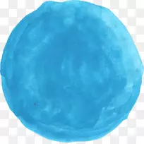 水彩画蓝色艺术圆圈抽象