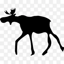 麋鹿驼鹿剪贴画-动物剪影