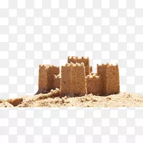沙滩城堡水上公园沙滩艺术和玩沙滩沙城堡