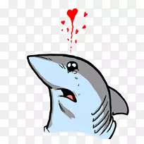 陆地鲨鱼画可爱的大白鲨-幼鲨