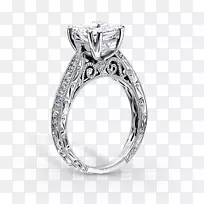 订婚戒指公主切割钻石订婚戒指