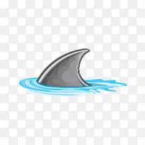 鱼翅汤鲨鱼鳍卡通-鲨鱼