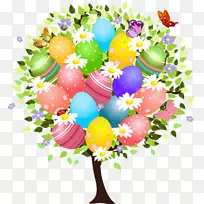复活节彩蛋树复活节兔子-复活节框架