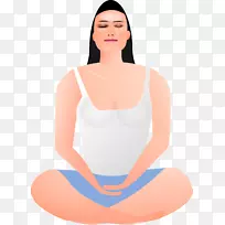 瑜伽女剪贴画-冥想