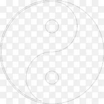 阴阳画黑白剪贴画-阴阳