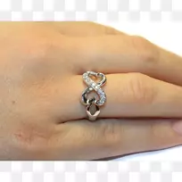 订婚前戒指珠宝立方氧化锆永恒戒指-无限