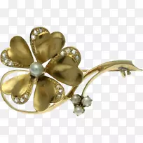 珠宝耳环胸针宝石钻石切割-金玫瑰