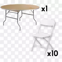 折叠桌，座位，圆桌椅.桌布