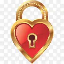 心钥匙爱情锁夹艺术-卡巴