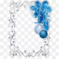 圣诞装饰圣诞树灯饰艺术-蓝色花环