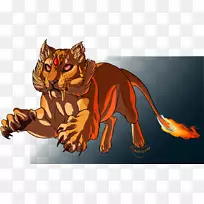 老虎的诅咒画火焰猫孟加拉虎-地牢和龙