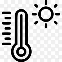计算机图标度温度计.热水
