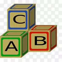 玩具块自由学习中心电脑图标剪贴画-abc