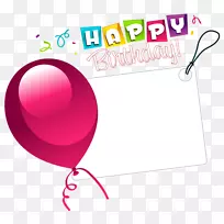 生日快乐，贺卡，便条，快乐！剪贴画-生日气球