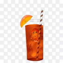 橙汁卡通-冰茶