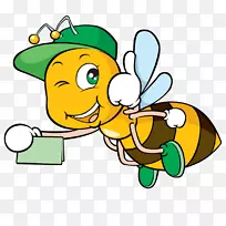 蜂王花粉剪贴画-蜜蜂