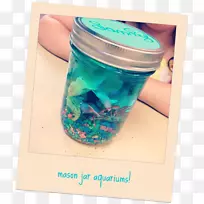 绿松石梅森罐玻璃茶具-梅森罐