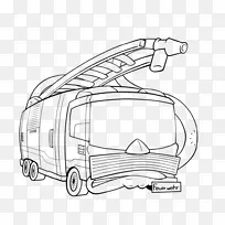 着色书汽车画线艺术消防车.消防队员