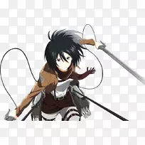 Mikasa Ackerman Eren Yeager攻击泰坦Armin arlert字符-绿色载体