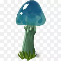 蘑菇蓝剪贴画-蘑菇