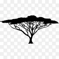 非洲树木轮廓画-树轮廓