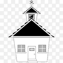 学校黑白剪贴画-校舍