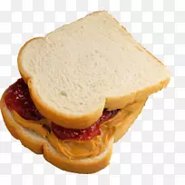 花生酱和果冻三明治奶酪三明治早餐-汉堡和三明治