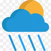 雨天预报电脑图标气象学-雨