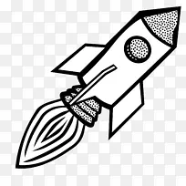 线条艺术火箭剪辑艺术-火箭