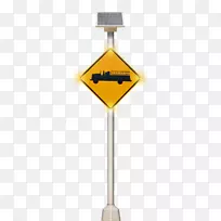 停车标志道路警告标志交通标志杆