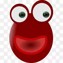 青蛙红微笑夹艺术红眼睛