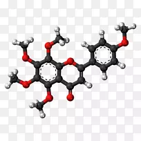 槲皮素分子类黄酮醇-分子