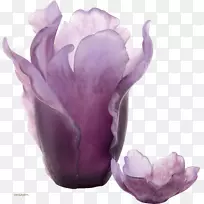 花瓶紫罗兰玻璃涂抹瓶