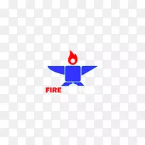 标志品牌符号线字体-蓝色火焰